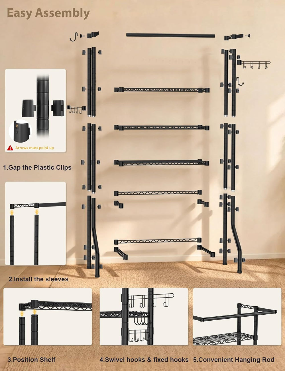 Over Washer and Dryer Shelves, 3 Tiers Heavy Duty Laundry Room Shelf