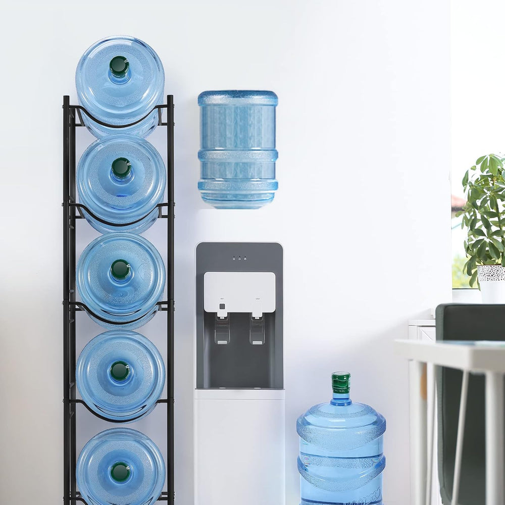 smusei 5 Gallon Water Bottle Holder - 5 Tier Detachable Cooler Jug Holder Sto...