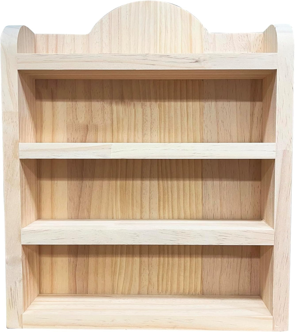 Wood Rack Shelf for Lenox Village Spice Jars 4-Tier Wall Mount Spice Rack for...