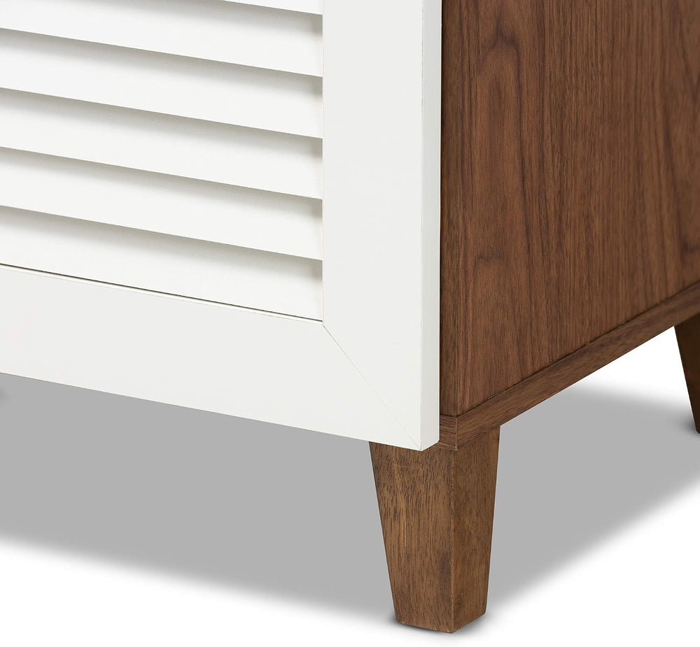 Baxton Studio Shoe Cabinets, White/Walnut