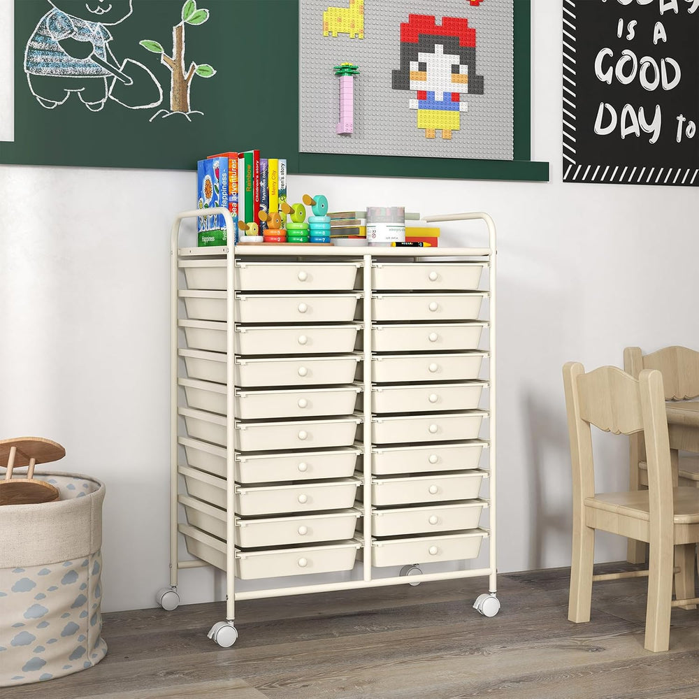 GOFLAME 20-Drawer Rolling Storage Cart, Multifunctional Art Craft Organizer, ...