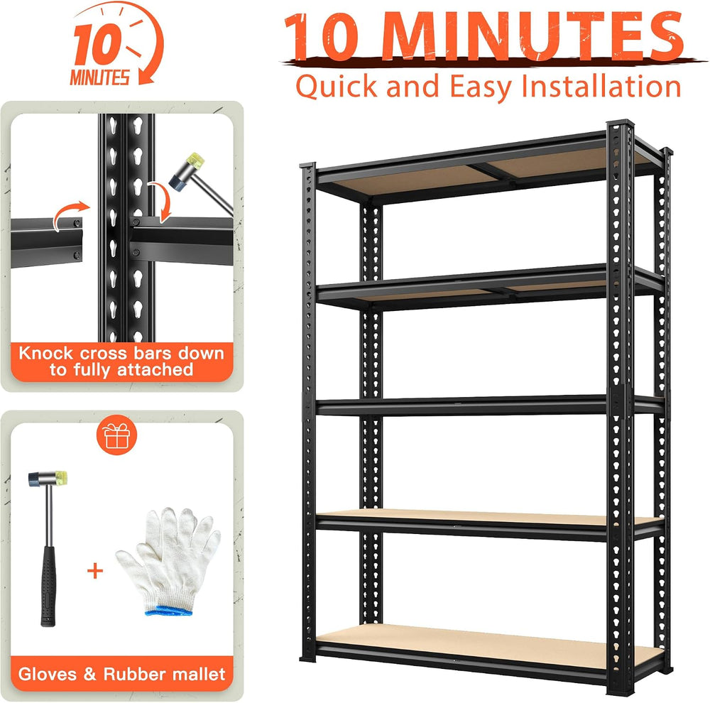 Romorgniz 72.1" H Storage Shelves 2450LBS Garage Shelving, Adjustable Sh...
