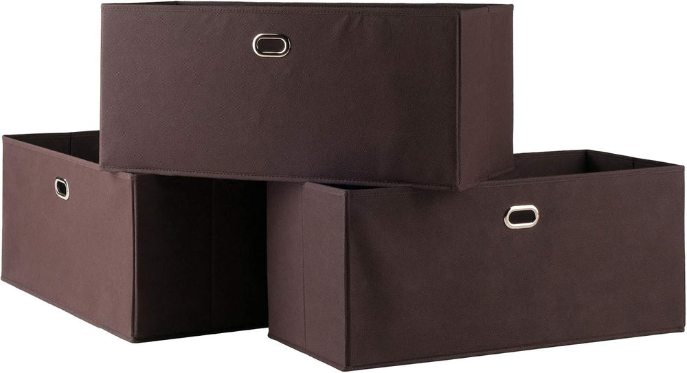 Winsome Torino 4-PC Set Shelf w/Black Fabric Baskets Storage and Organization...