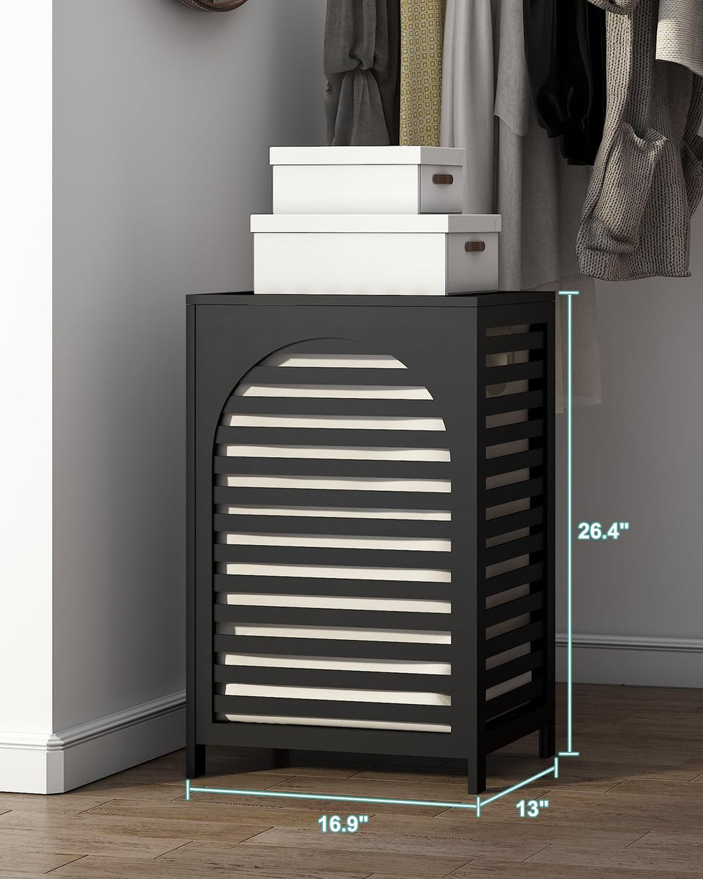 Laundry Hamper, 22.5 Gallon (85L) Bamboo Wood Clothes Laundry Basket with Lid...