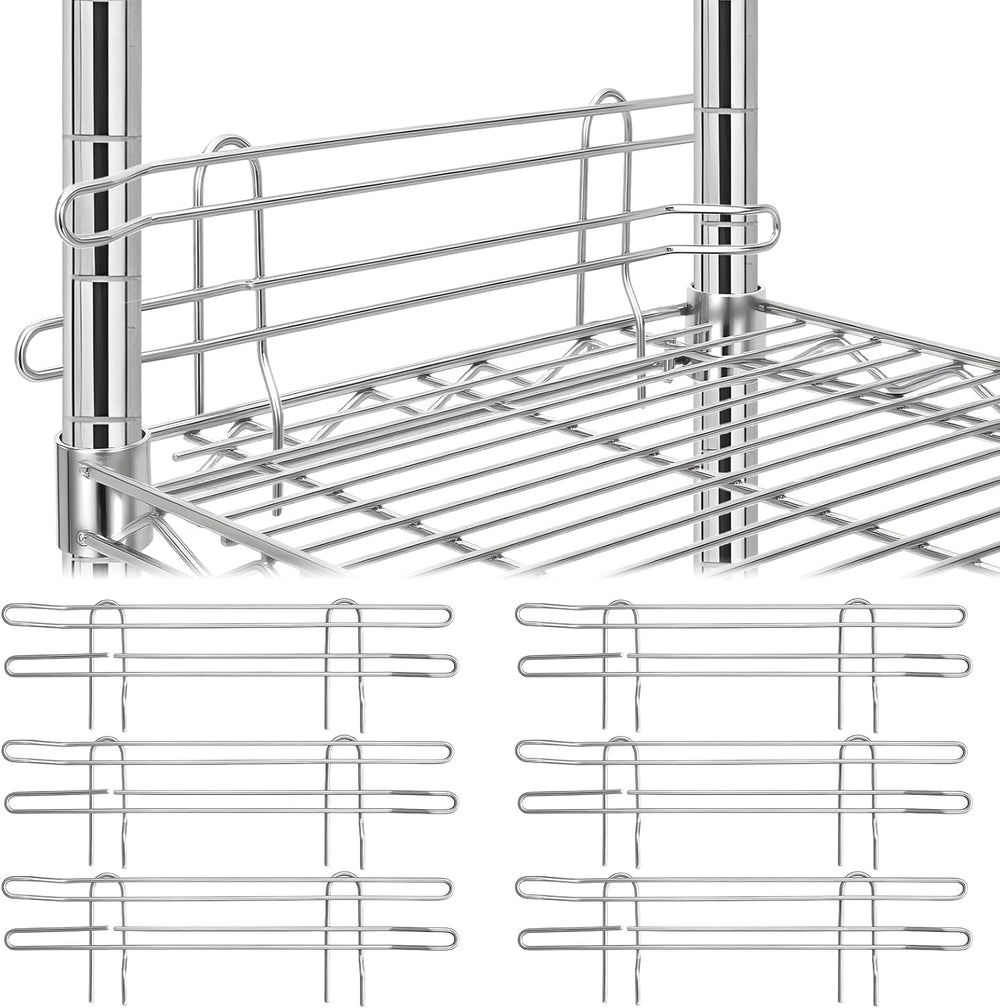 MorningRo 6 Pcs Silver Chrome Wire Shelf Ledge, 18" L x 4" H