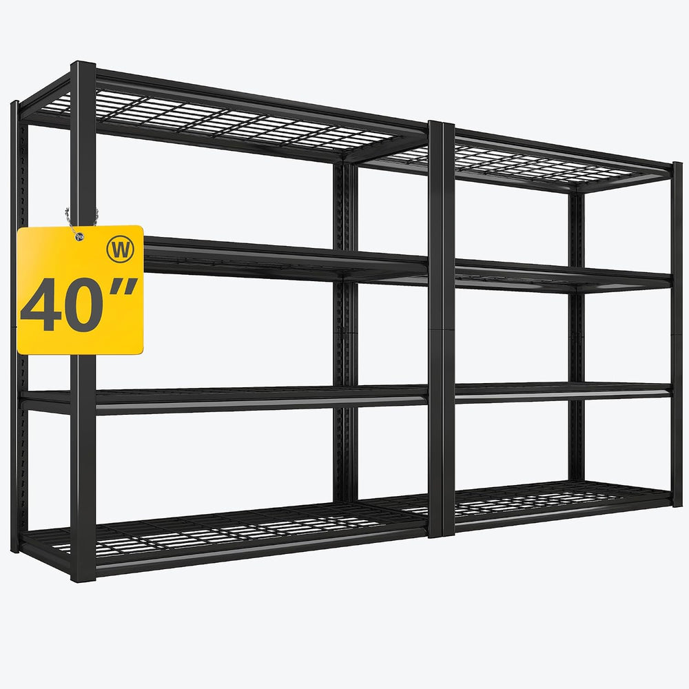 REIBII 40" W Storage Shelves with Wire Mesh Panels for Garage Organization