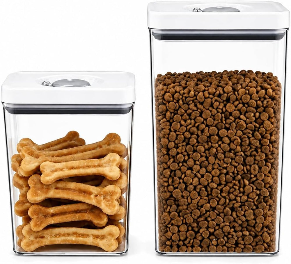 UFORU Dog and Cat Food Storage Containers, 3.1 and 4.4 Qt Airtight 2-Pack