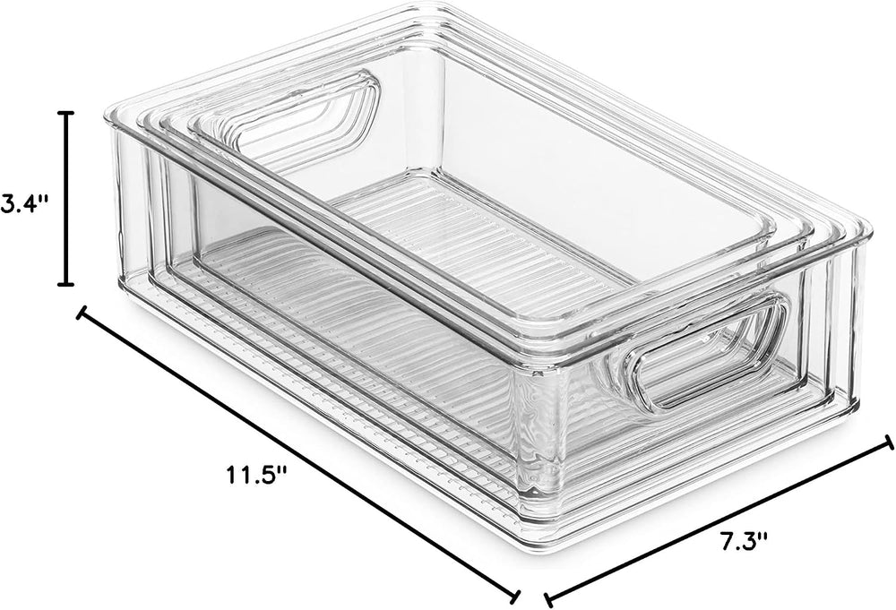Munfix Set Of 16 Refrigerator Organizer Bins - Plastic Pantry Organization an...