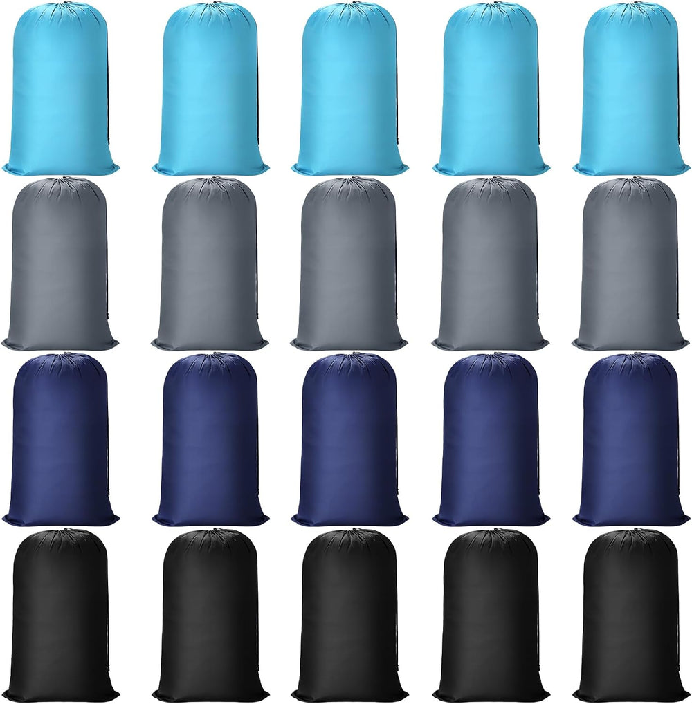 Nuogo 20 Pcs Large Laundry Bags Bulk, 38 x 24 Inch, 4 Solid Colors