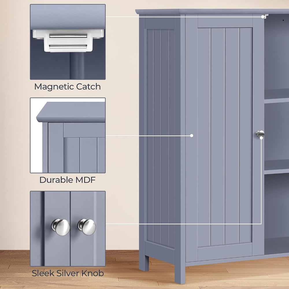 Yaheetech Small Bathroom Storage Cabinet for Towels with 2 Doors, Gray