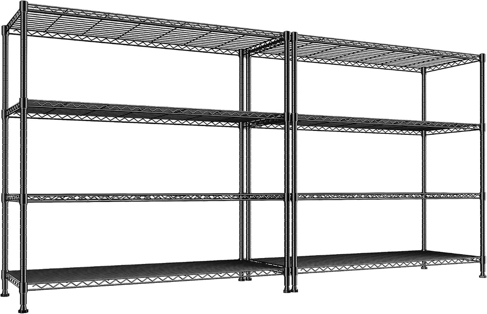 2 Set of 45 "W Metal Shelving Unit 4 Tier Storage Shelves Adjustable Wir...