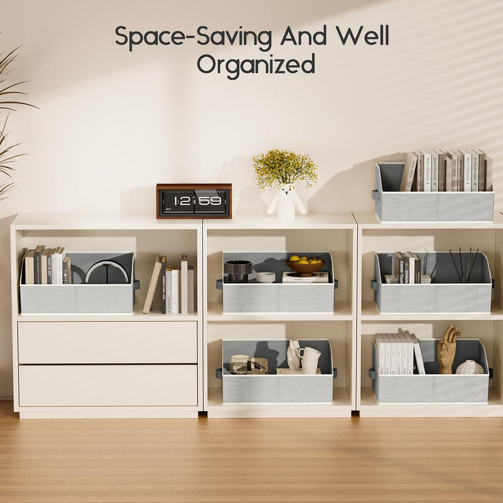 Homsorout Large Closet Organizers and Storage Bins - 8 Pack Trapezoid Storage...