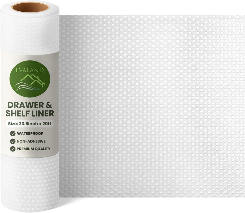 EVALAND Shelf Liner Cabinet Liner Non-Adhesive Drawer Liner 23.6 in x 20 FT