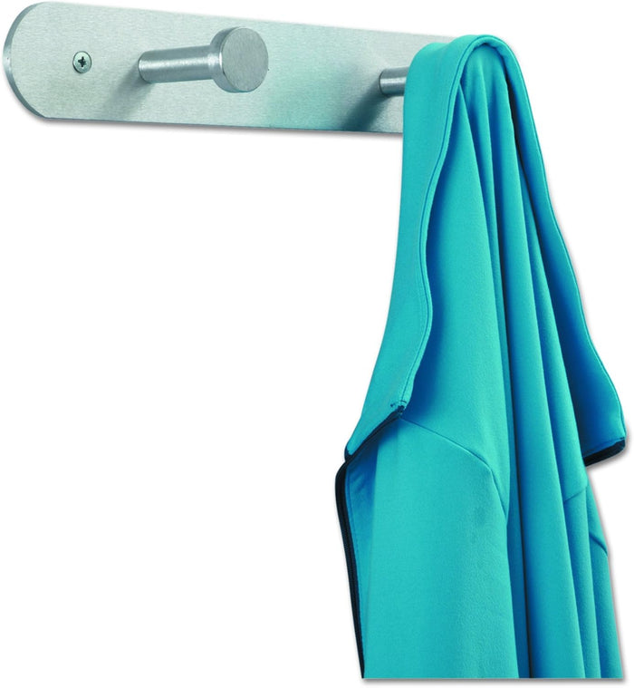 Safco Nail Head Wall Coat Rack - Durable Metal Satin Aluminum Hooks - Easy Install & 10Lbs Capacity