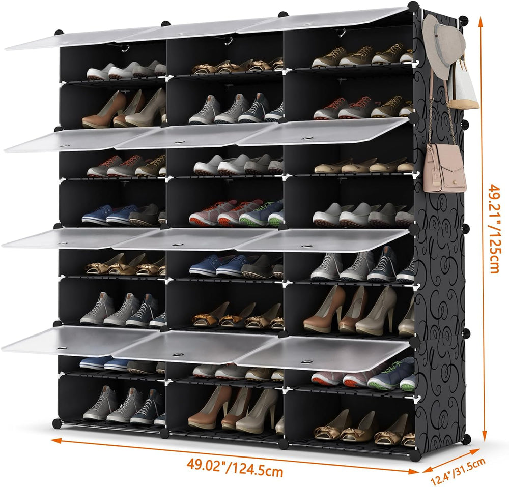 HOMIDEC Shoe Rack Organizer 48 Pair Modular Shoe Storage Cabinet for Closet