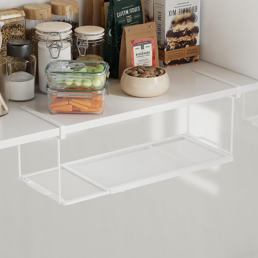 2 Pack Expandable Under Cabinet Shelf, Under Shelf Storage with 0.94 Inches T...