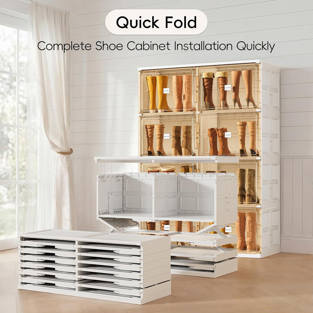 JEKO&JEKO Foldable Boot Storage Cabinet with Magnetic Doors,5-Tier Double...