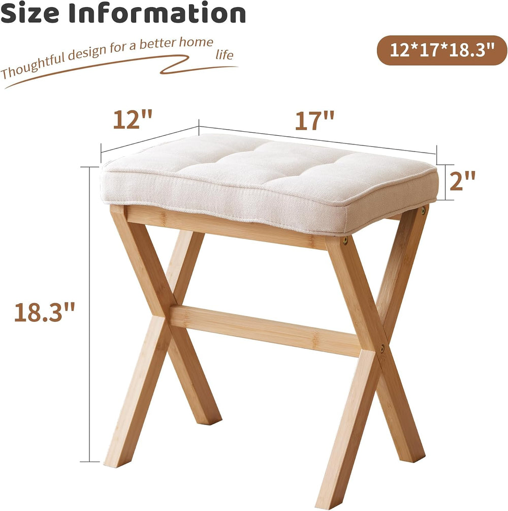 Foot Stool Small Ottoman Foot Rest Padded Foot Stool Desk for Under Office De...