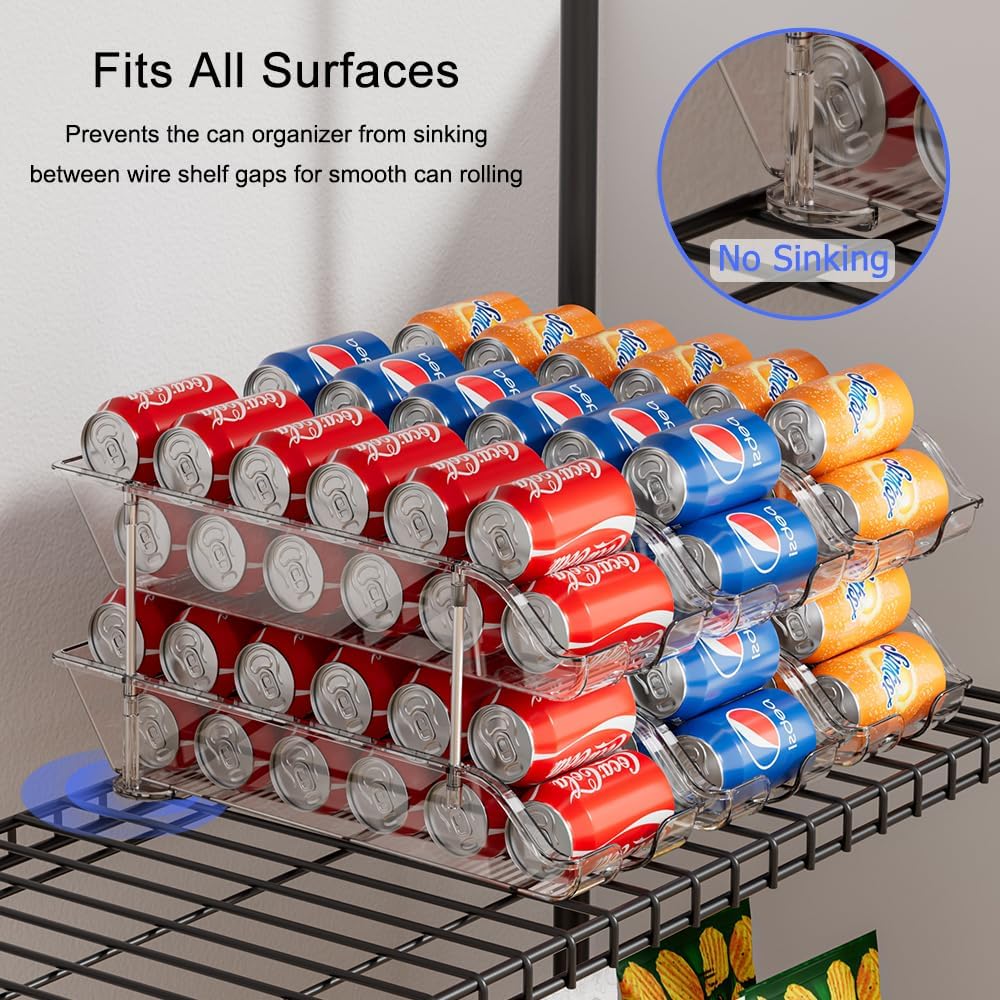 Sotfamily Stackable Soda Can Organizer for Pantry or Fridge, Holds 48 Cans