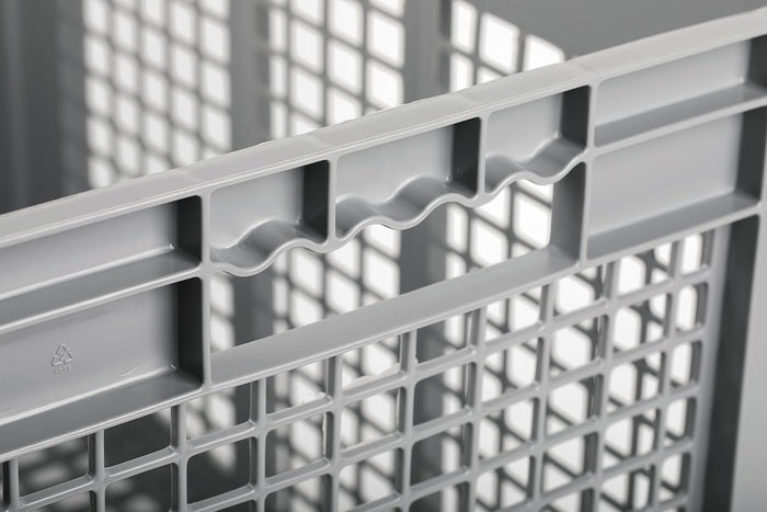 Hudson Exchange 24 x 16 x 8" (2 Pack) Mesh Straight Wall Handled Storage Container Tote, Gray