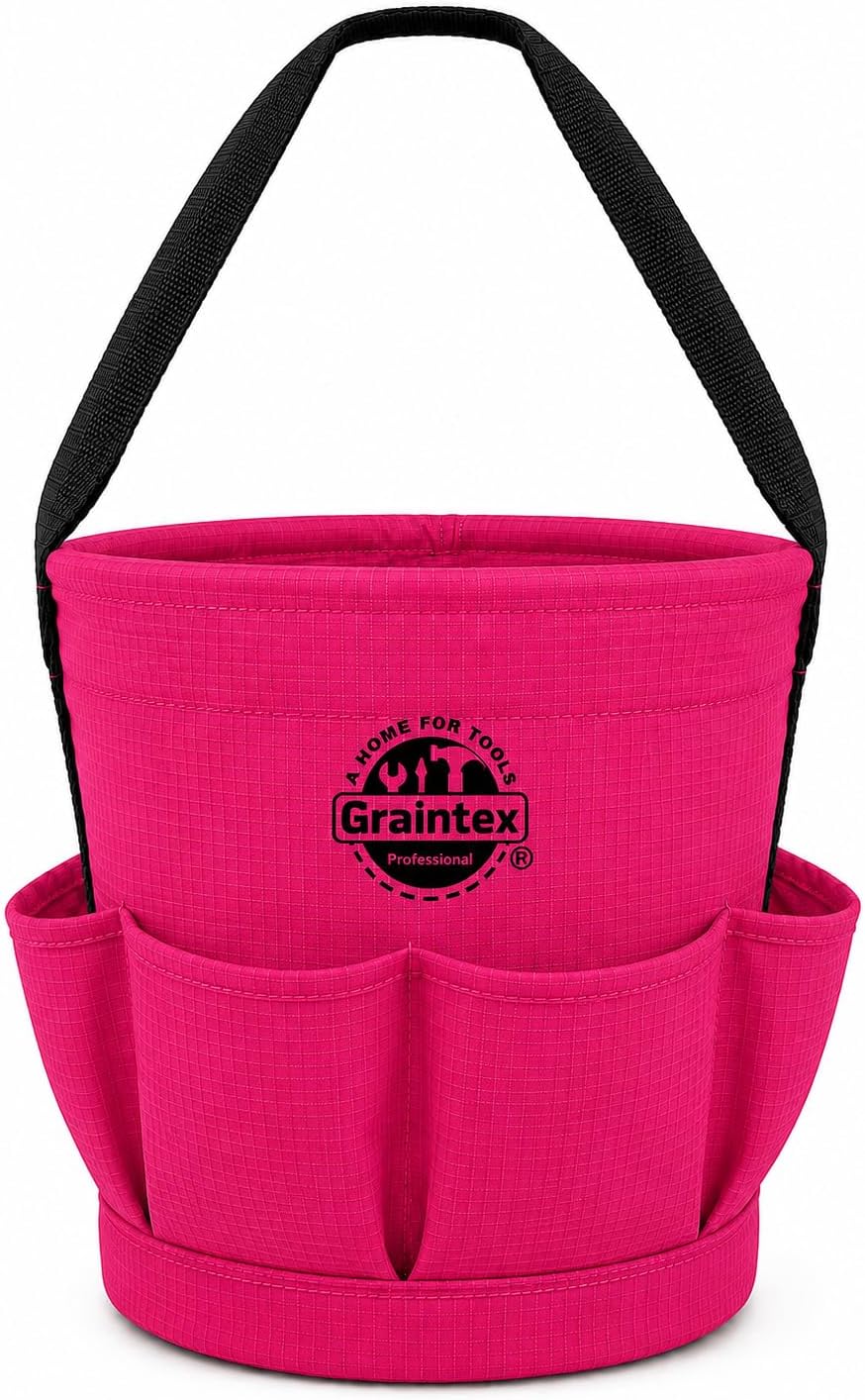 Graintex Tapered Canvas Bucket 12"x10"x15", Utility Tool Bucke...