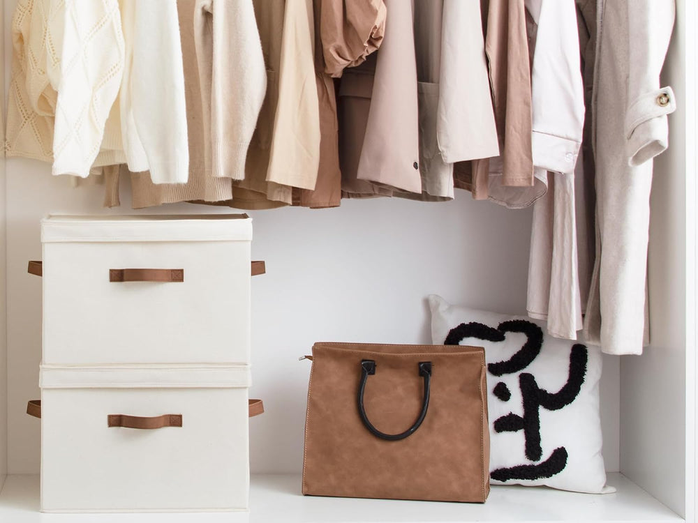 StorageWorks Fabric Storage Bins with Lids, Closet Storage Bins