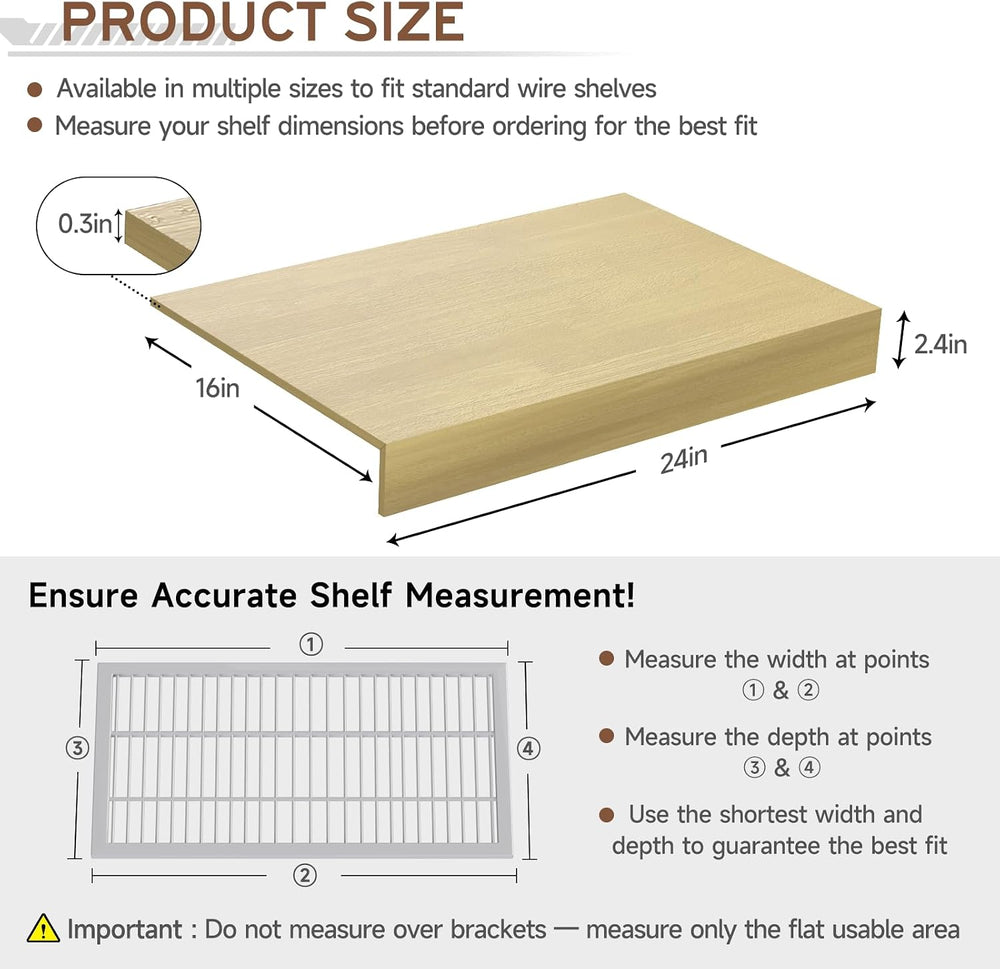 Wooden Wire Shelf Covers for Pantry & Closet – Wire Rack Covers for Shelv...