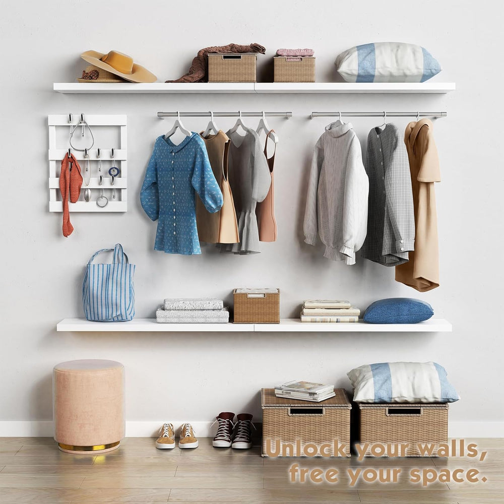 Forbena White Floating Shelves for Wall 36 Inches Long, Modern Wall Shelf for...