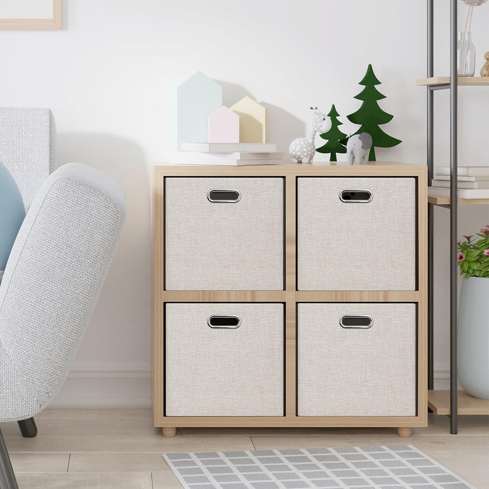 Posprica 15.12"x12.13"x12.01" Storage Cube Bins, Linen Decorat...