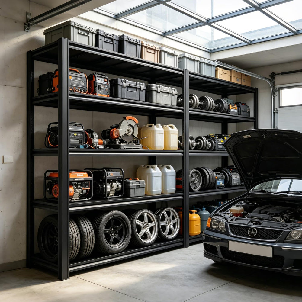 5 Tier Heavy Duty Garage Shelving Units, 5000 lbs Capacity Adjustable Metal S...