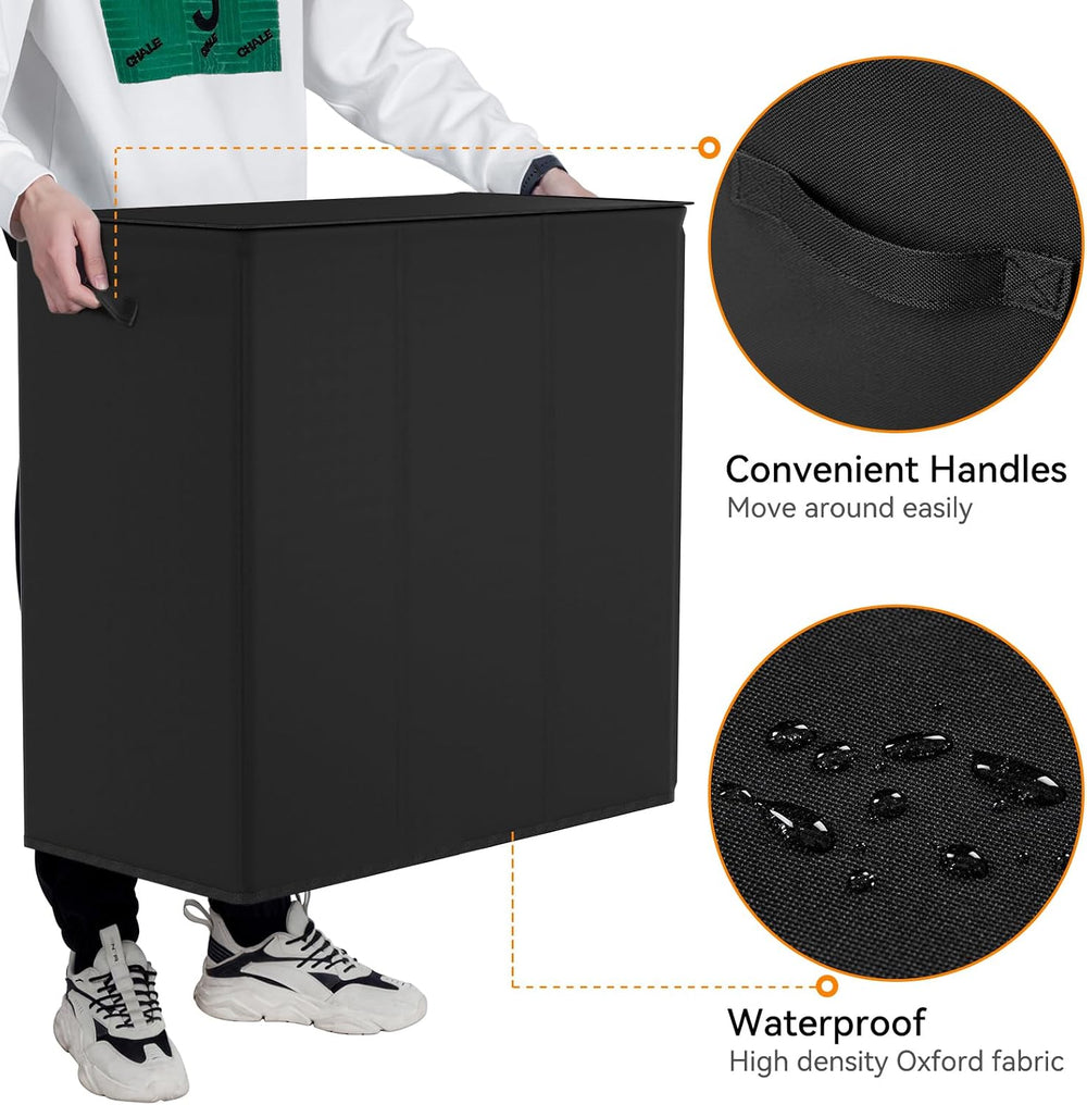 WOWLIVE 180L Laundry Hamper 3 Section, Large Laundry Basket with Lid