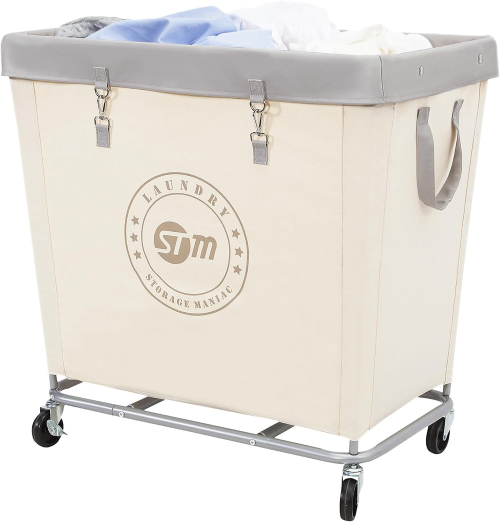 STORAGE MANIAC Commercial Laundry Hamper with Heavy Duty Steel Frame, 320 L I...