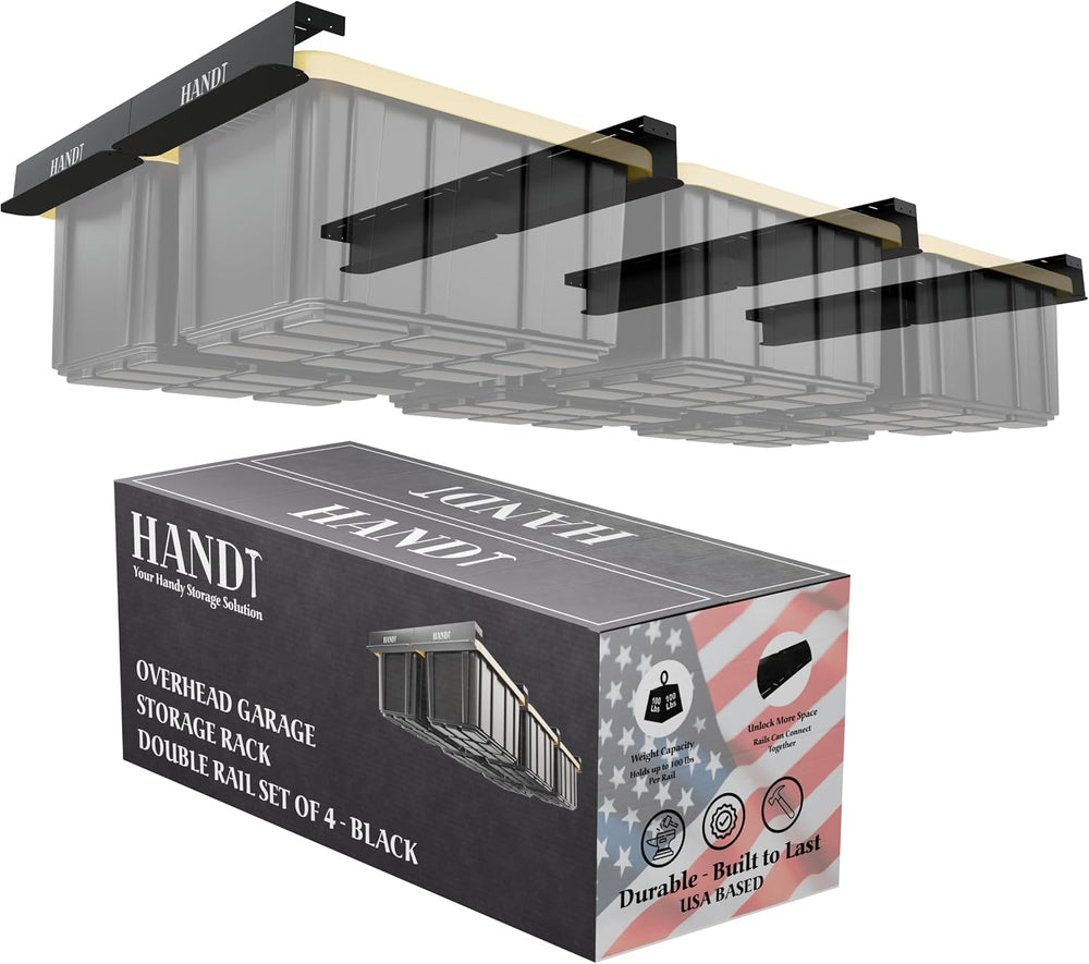 USA Based Overhead Garage Storage Rack, Connectable Heavy Duty Metal Ceiling ...