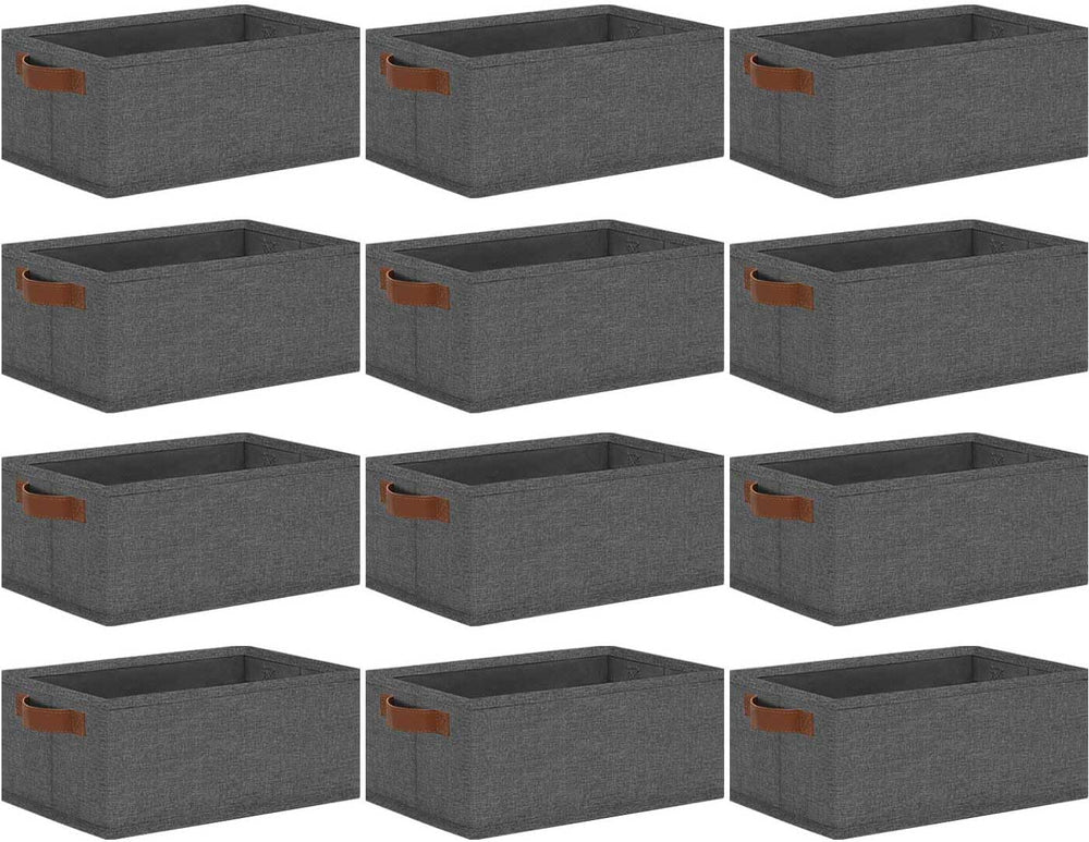 GhvyenntteS Small Fabric Storage Bins 12 Pack, 11.8" x 7.87" x 5.11...