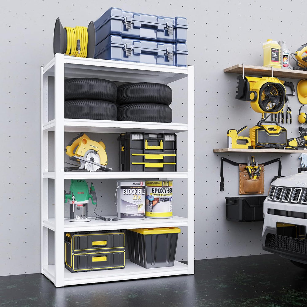 Homdox 72”H Garage Shelving, 1650LBS Heavy Duty Storage Shelves, 5 Tier Adjus...