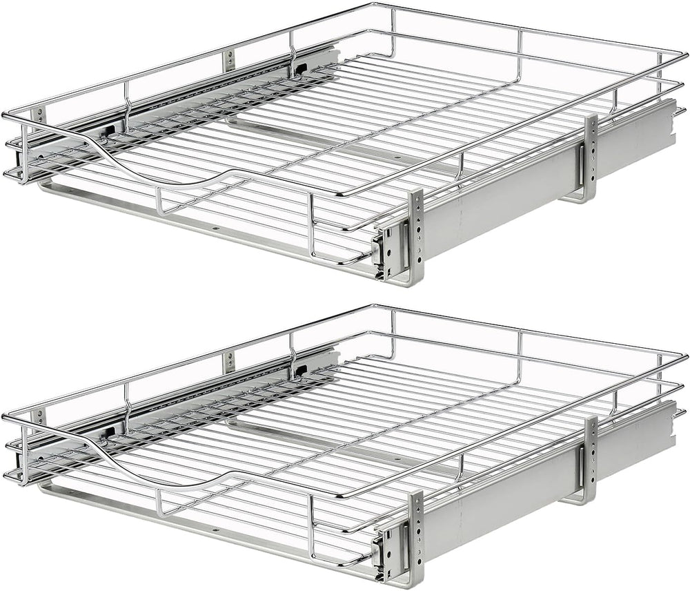 DINDON Pull Out Cabinet Organizer, (11" W x 21" D) Heavy-Duty Metal...