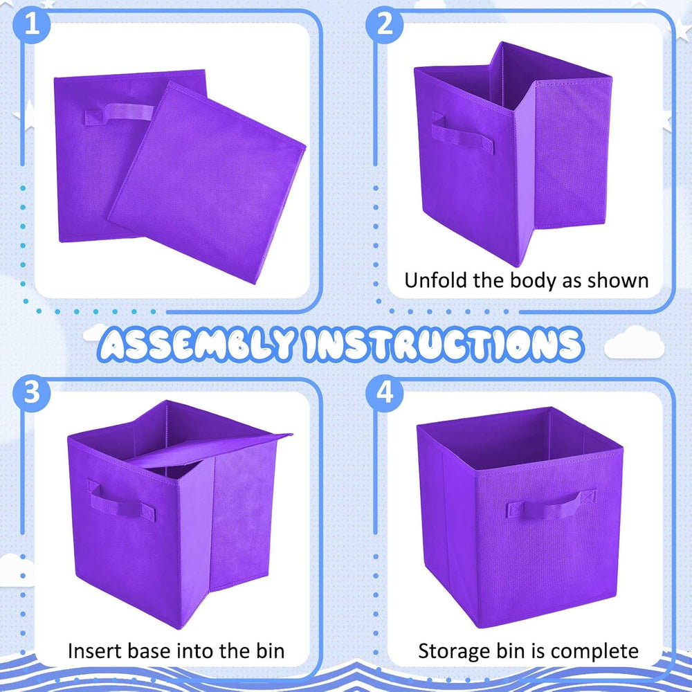 Yinder 12 Pcs Cube Storage Bin Rainbow 10.5''x10.5''x11'&...