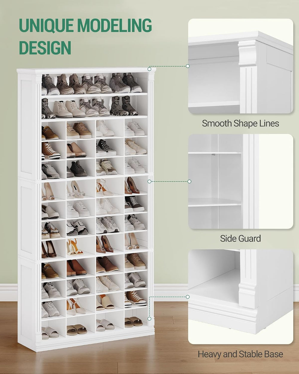 Hzuaneri 13 Tiers Shoe Storage Cabinet, Tall Shoe Cabinet with Cubby