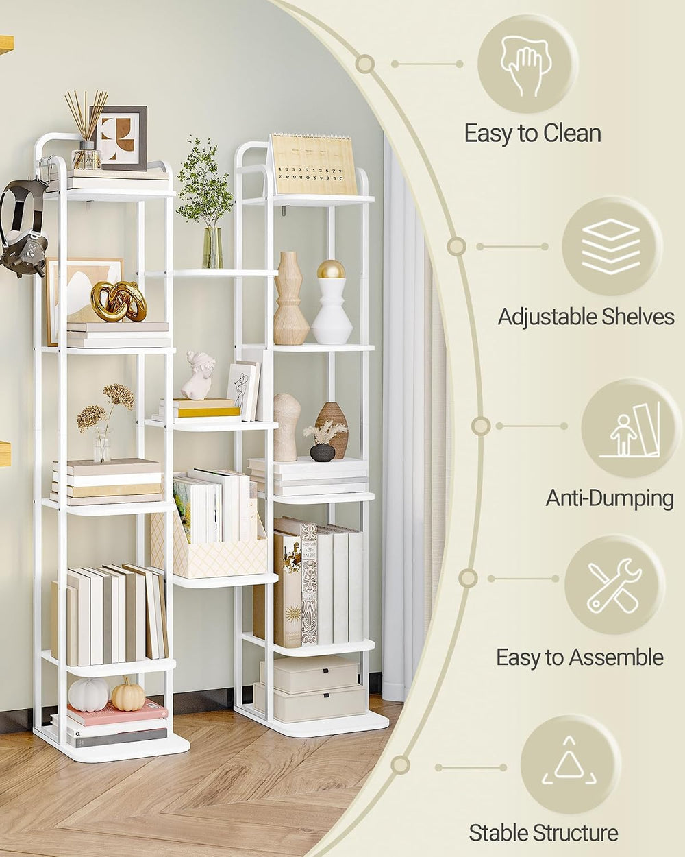 Hzuaneri 8 Tiers Vertical Shoe Rack, Narrow Shoe Tower, Tall Shoes Shelf with...