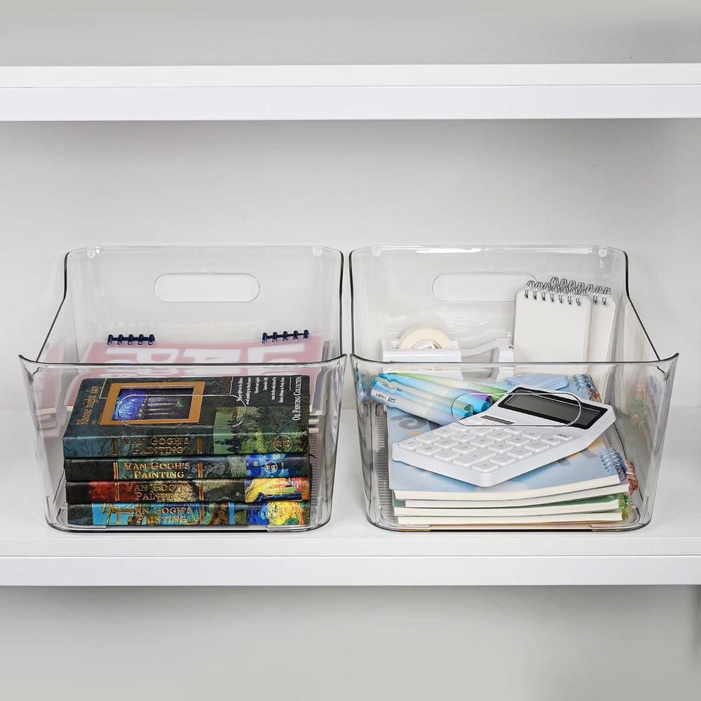 Tiawudi 6 Pack Plastic Storage Bins, Extra Large Pantry Organizer, 13.5"...
