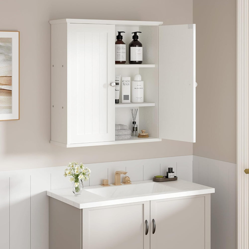 Shintenchi Bathroom Wall Medicine Cabinet, Over The Toilet Storage, White