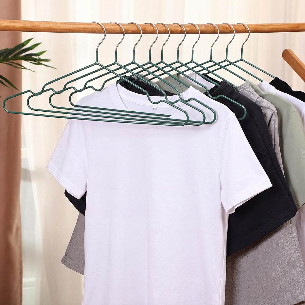 Wesiti 100 Pcs Metal Wire Non Slip Hangers for Clothes Space Saving Hanger St...