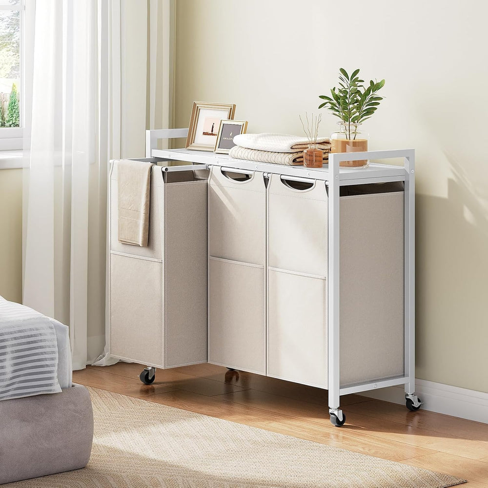 HOOBRO Laundry Sorter 3 Section, Laundry Hamper with Wheels, 3 × 11.5 Gal (43...