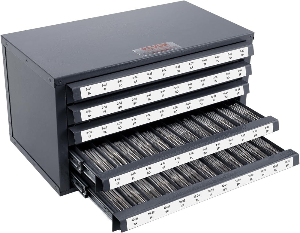 VEVOR Five-Drawer 2-56-#12-28 Steel Dispenser Organizer Labels, 60-Compartmen...