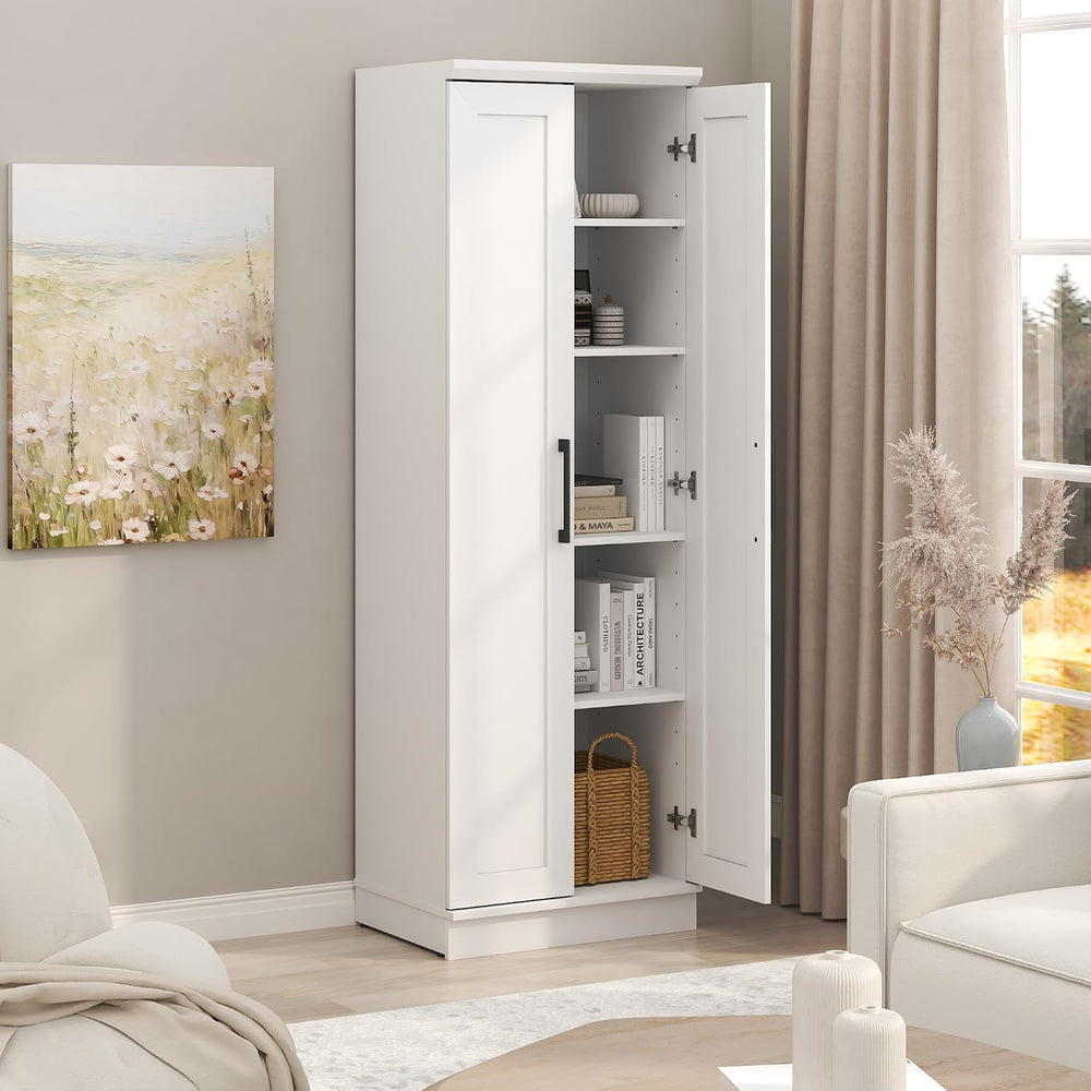 Furinno Robin Storage Cabinet, 5-Tier Pantry Cabinet with Adjustable Shelves,...