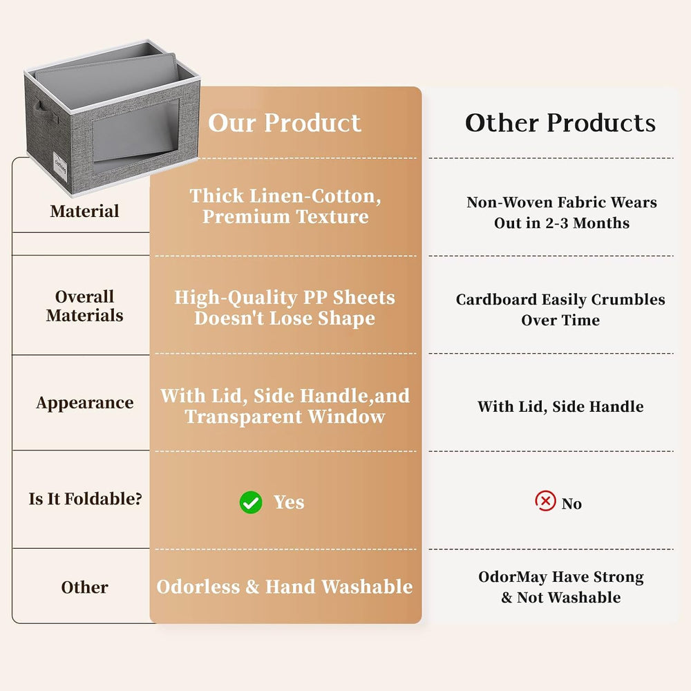 Fabric Storage Bins with Lids, Foldable Decorative Storage Box