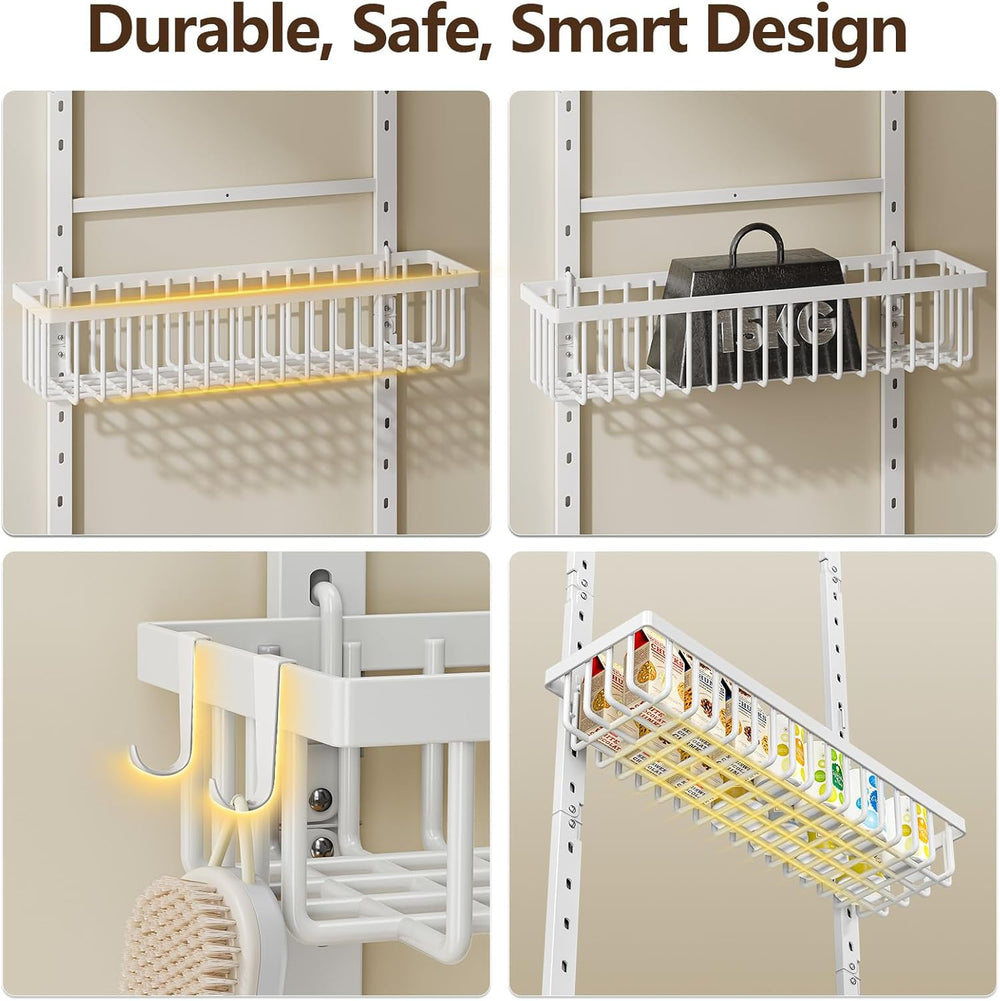 POKIPO 9 Tier Over The Door Pantry Organizer, 2 in 1 Wall Mount or Hanging Sp...