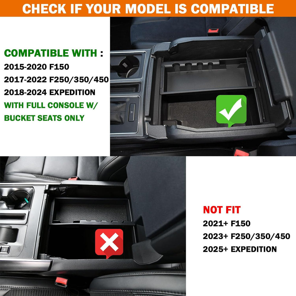 Center Console Organizer Dividers Compatible with 2015-2020 Ford F150 Accesso...
