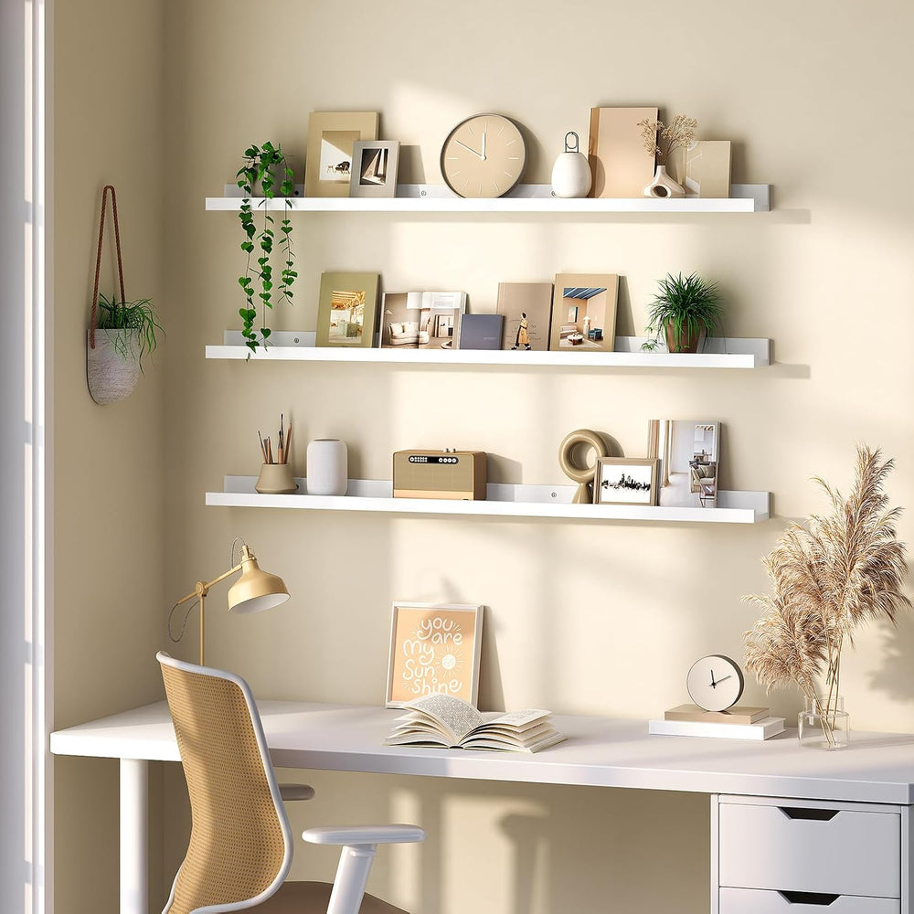 HOOBRO Floating Shelves, Wall Shelf Set of 3, 47.2 Inches Hanging Shelf