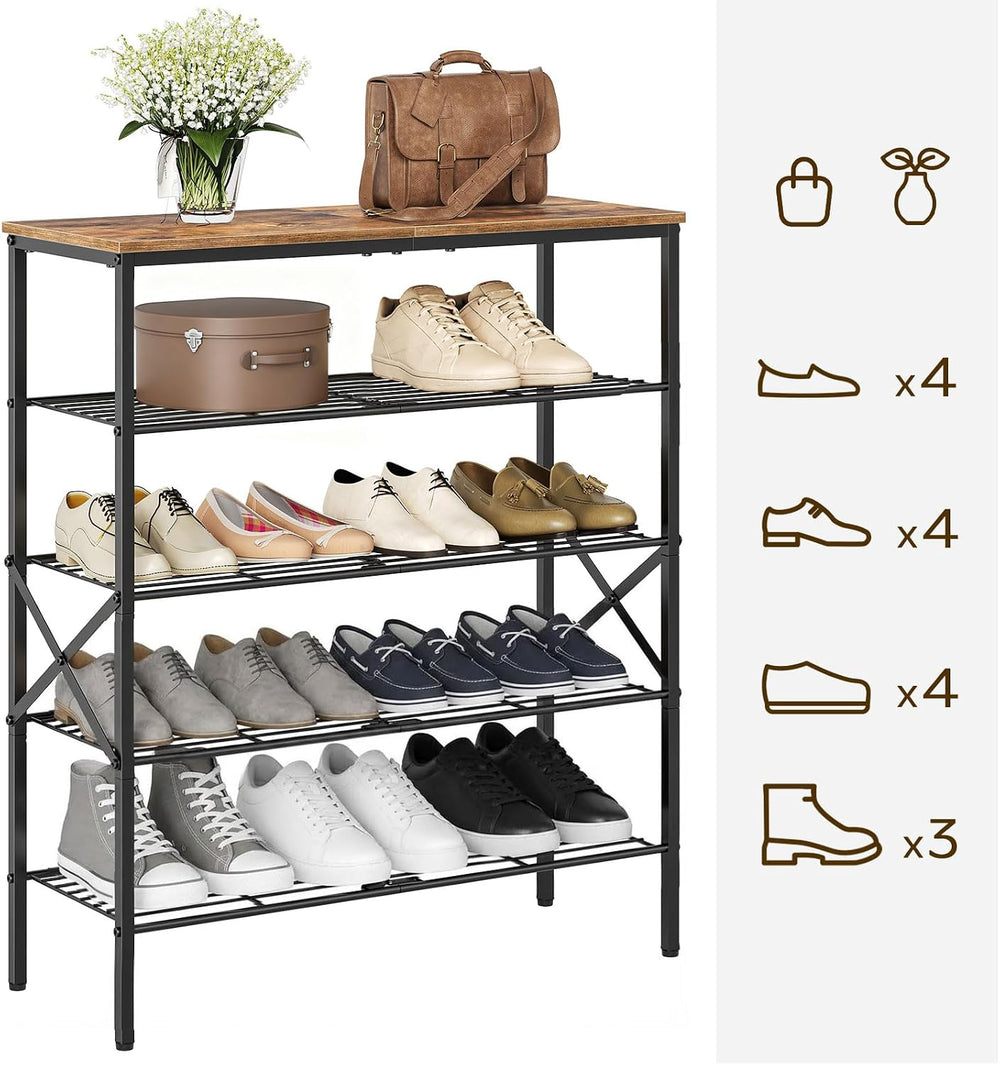 YATINEY 5-Tier Shoe Rack, Shoe Storage for Entryway and Closet, Free Standing...